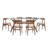 Arne Mid-Century 72" Glass Top Walnut Finish Rectangular Table Dining Set - Beige Fabric Chairs, 7-Piece-971867509