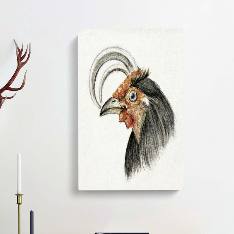 Head Of A Rooster by Jean Bernard - Wrapped Canvas Print, 60cm H x 40cm W x 3cm D