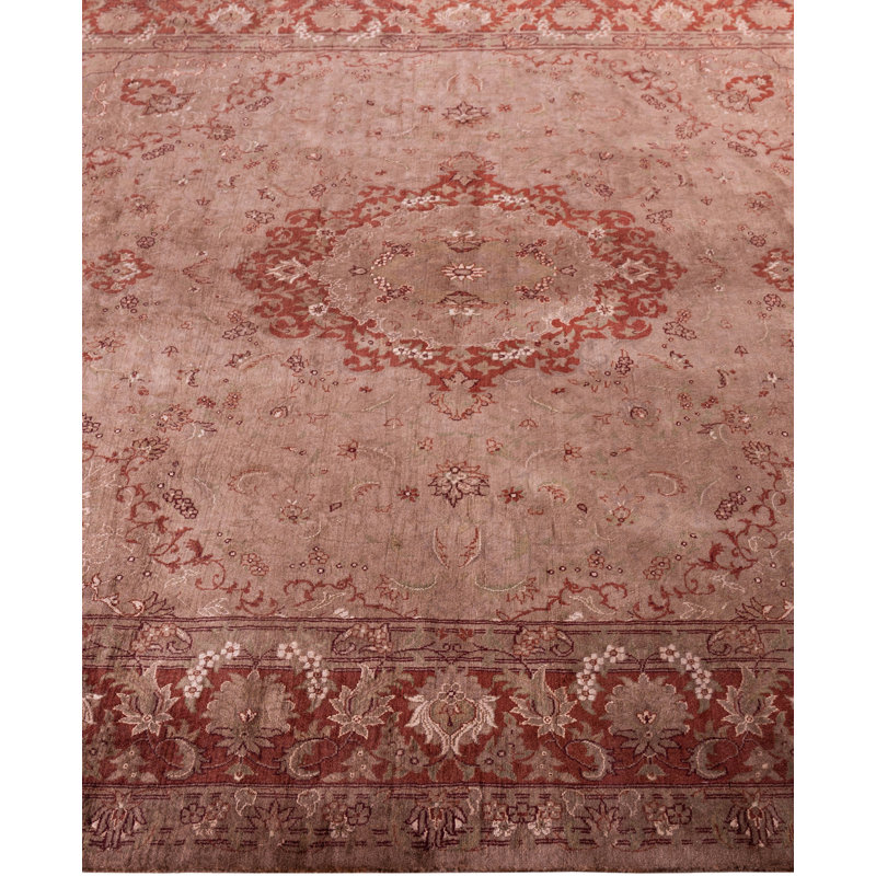 Overdyed Hand-Knotted Wool Modern-Contemporary Brown Area Rug 6' 9" x 6' 9"