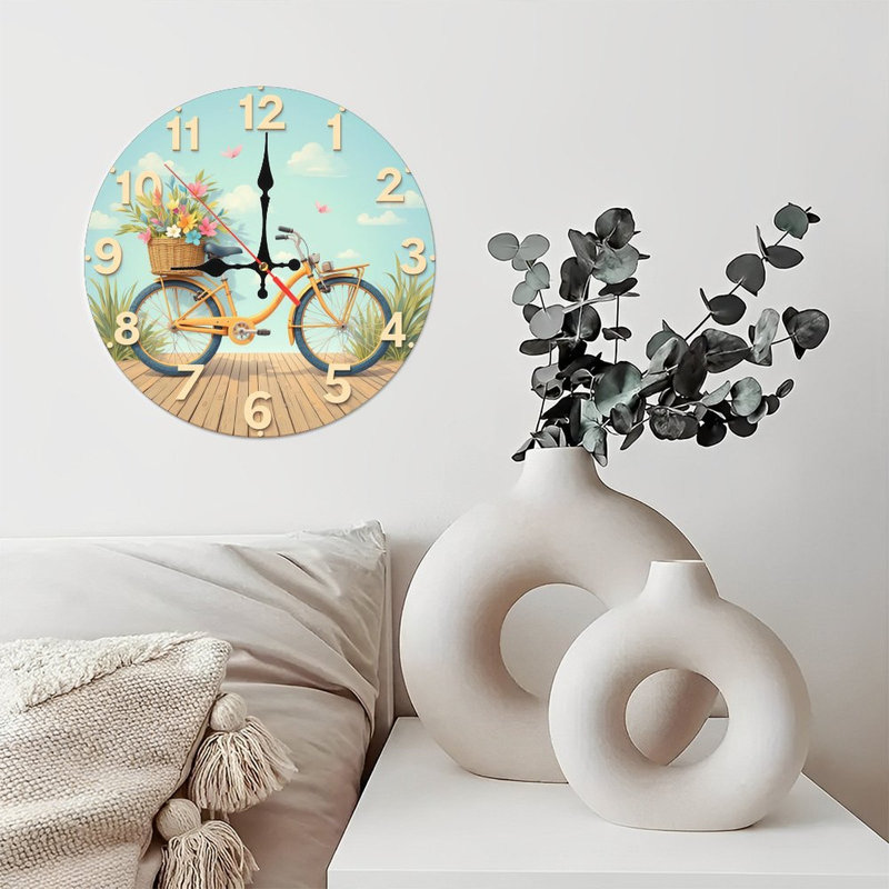 Horloge murale jaune