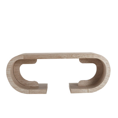 Coffee Table Heavy Duty C-Shaped Center Table With Curved Base, Large Tea Table