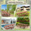 Très grand ensemble de table de pique-nique en bois extra long de 95 po avec bancs intégrés et trou pour parasol, pouvant accueillir confortablement 12 personnes, brun-124934339-124934341