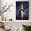 Silhouette de femme avec parapluie sous un ciel étoilé - Tableau sur toile-1127991177