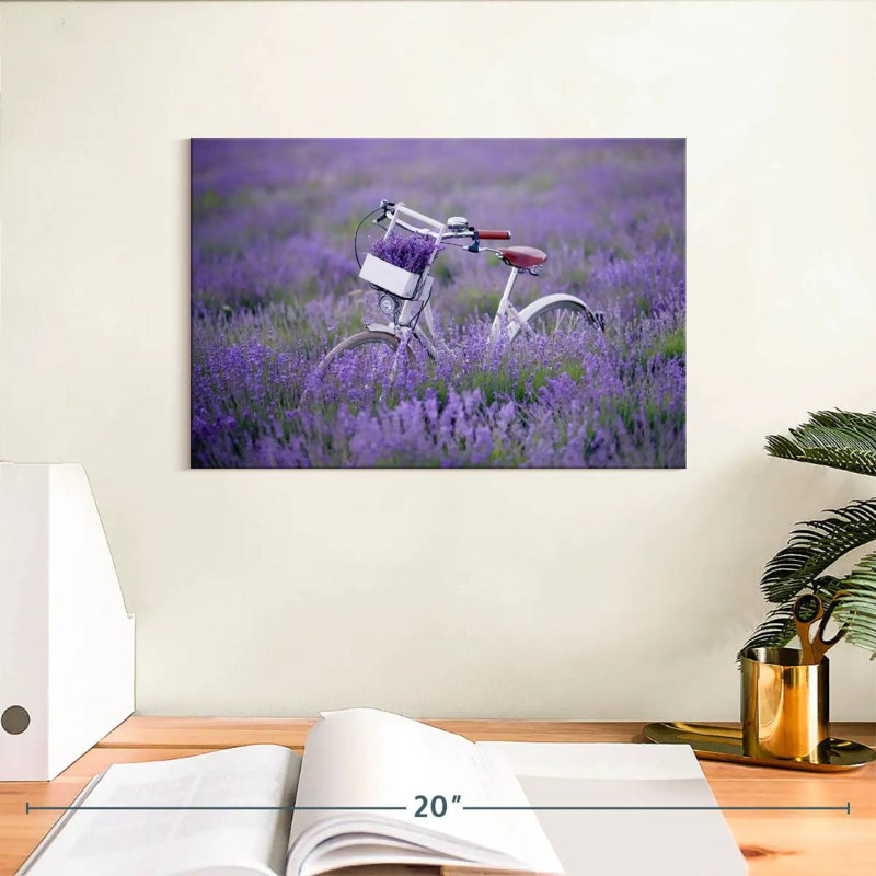 Lavande bicyclette de campagne, H 8 po x l 12 po