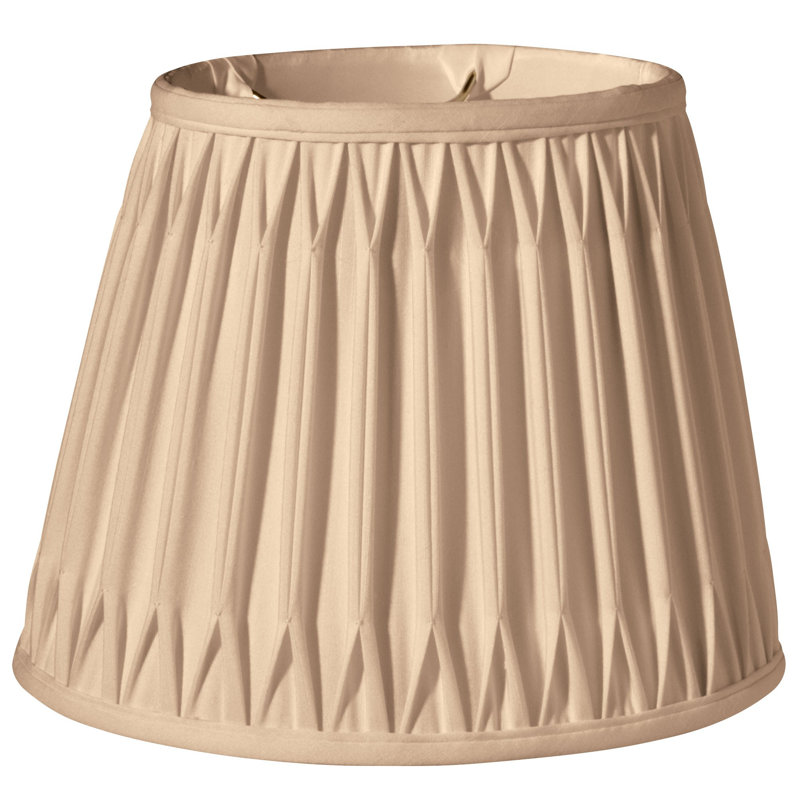 Abat-jour ovale en shantung, Or, H 11 po x l 16 po x P 11,75 po