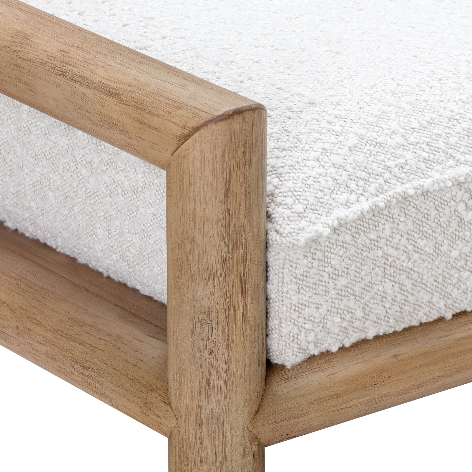 Colleen 60" Acacia Wood Bench, Natural, White
