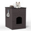 Enceinte de litière en bois pour chat, table d'appoint, tiroir, cage intérieure pour animal de compagnie, table de chevet brune pour chats-1139837143-1139837141