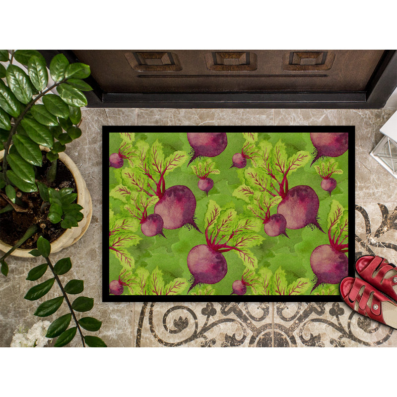 Tapis de porte d’extérieur antidérapant raddishes, Rectangle 1 pi 6 po x 2 pi 3 po