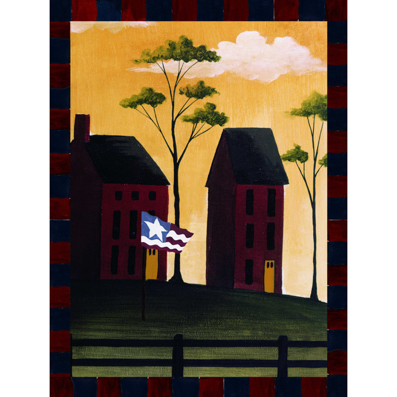 Folk Americana - impression sur toile tendue, H 16 po x l 12 po