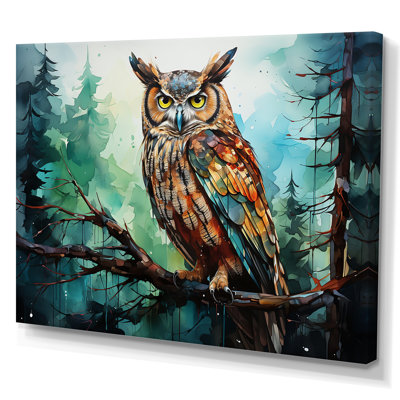 «Enchanted Forest Sentinels Owl II», reproduction d'art sur toile encadrée