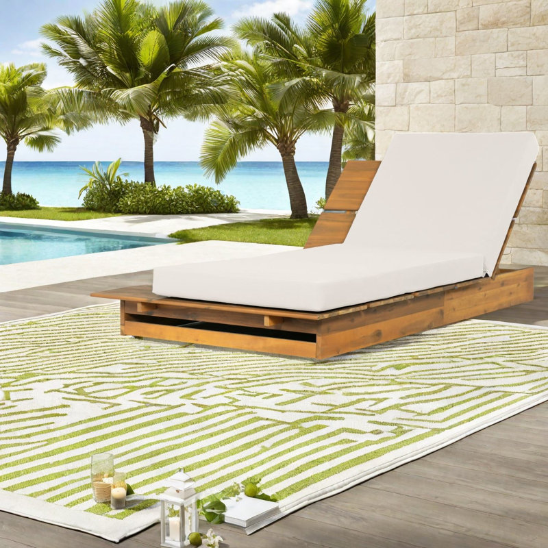 Méridiennes de patio réglables, chaise longue moderne en bois d'acacia