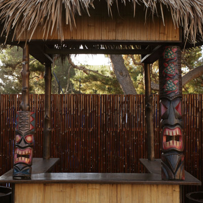 20" H Tiki Mask Dot Art Tropical Wall Decor