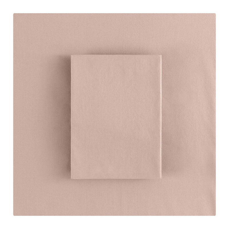 Ensemble de draps en coton biologique, Ensemble de draps pour très grand lit avec 2 taie, Rose