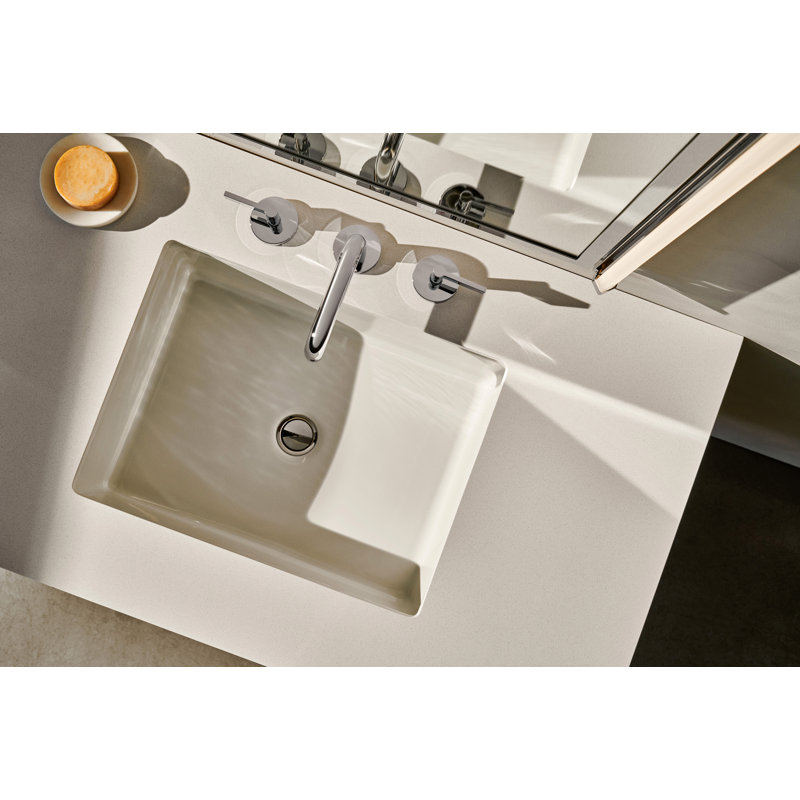Plateau de meuble-lavabo en pierre de quartz Craft Series, Gris, Triple