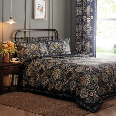 Evelina Cotton Floral Duvet Cover Set with Pillowcases