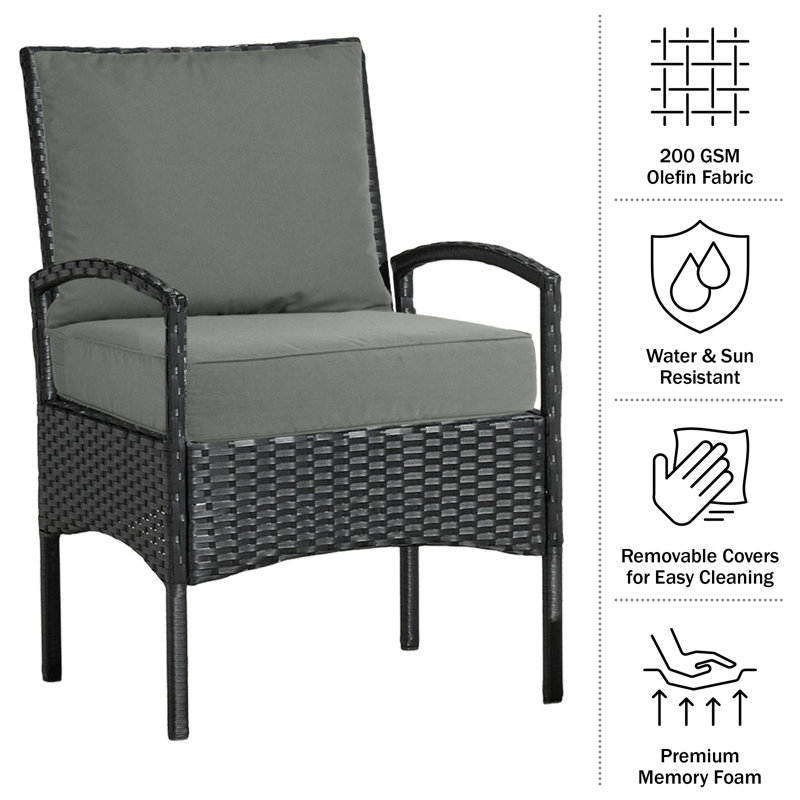 Outdoor Cushion - 24x24 Outdoor Chair Cushions with Sun and Water-Resistant Removable Covers - Memory Foam Patio Cushions by Lavish Home