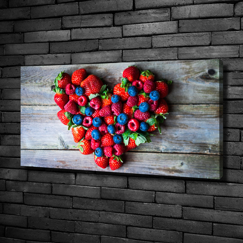 Heart Made Of Fruit - Wrapped Canvas Print