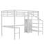 Lits avec rangement, grand lit mezzanine en métal, conception de bureau moderne pour la maison