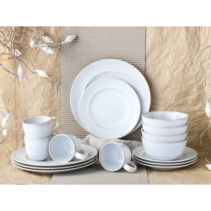 ANTIQUE offwhite 16 Piece Dinnerware Set, Service for 4