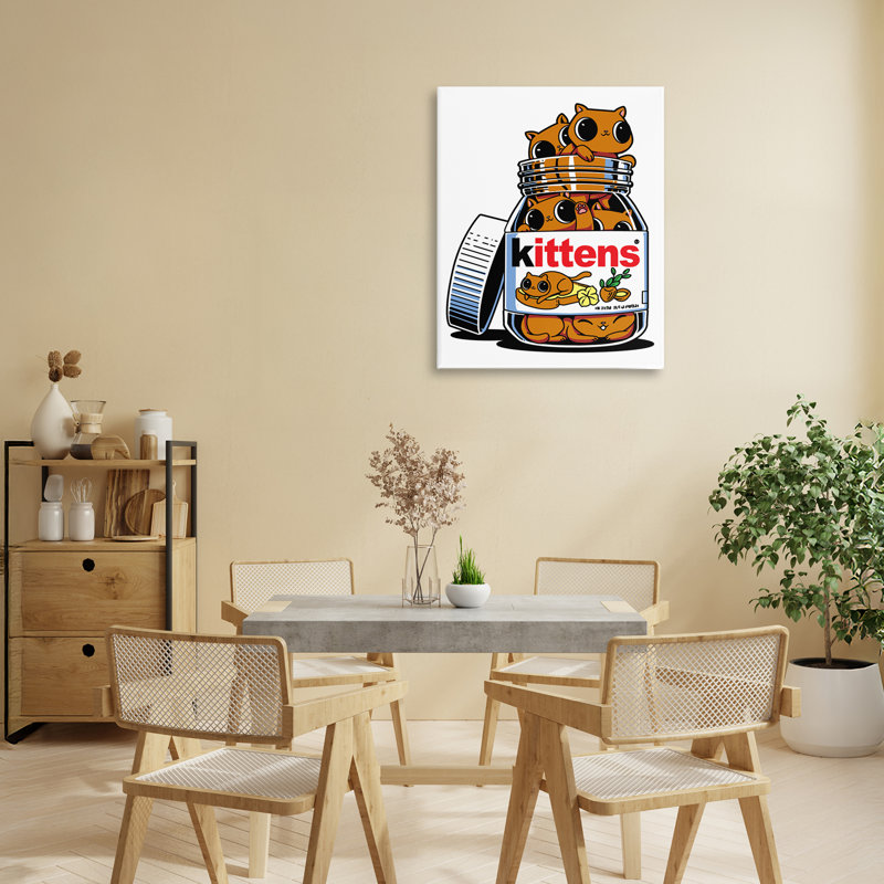 Toile Hazelnut Spread Cats, conception de Tobe Fonseca, H 20 po x l 16 po