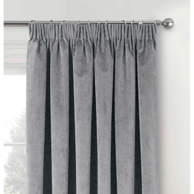 Alene Blackout Curtain Panel Pair, 229cm Width x 183cm Drop, Grey, 2