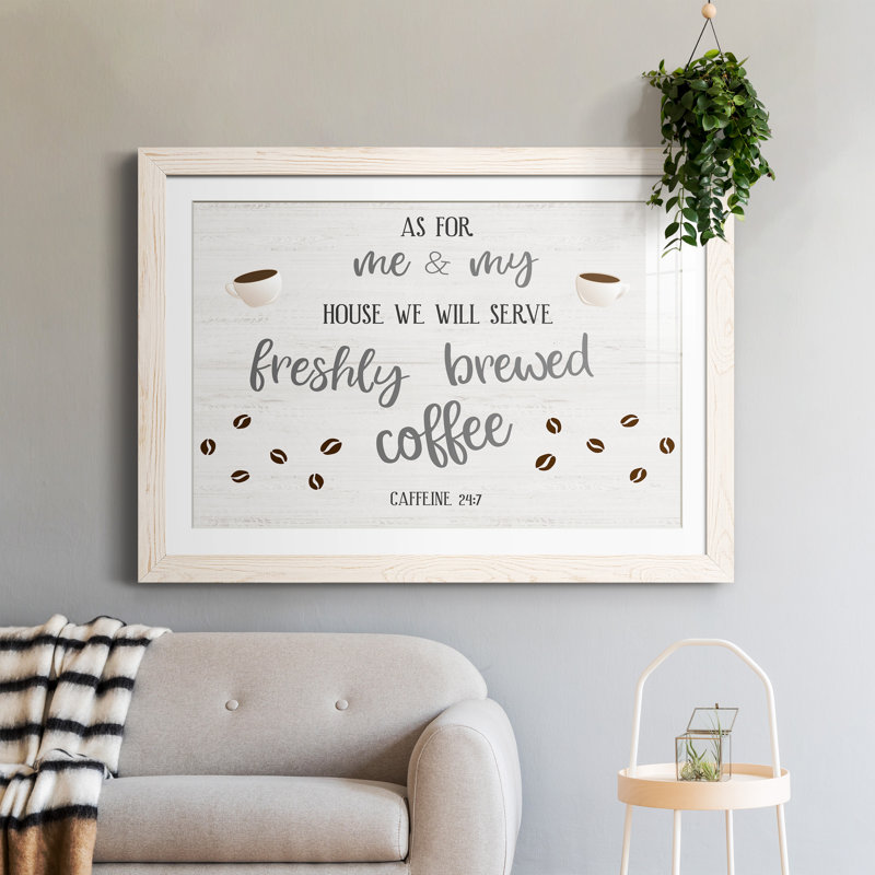 Freshly Brewed Coffee - cadre photo, art textuel, Cadre blanc, H 31,5 po x l 23,5 po x P 1,5 po