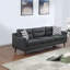 Causeuse moderne avec canapé et coussins 2 pièces, ensemble de canapé en polyfibre noir, coussins capitonnés, salon-129574634-129574637