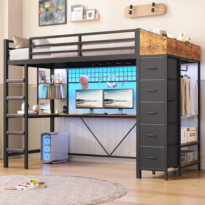 Twin Bed With Desk