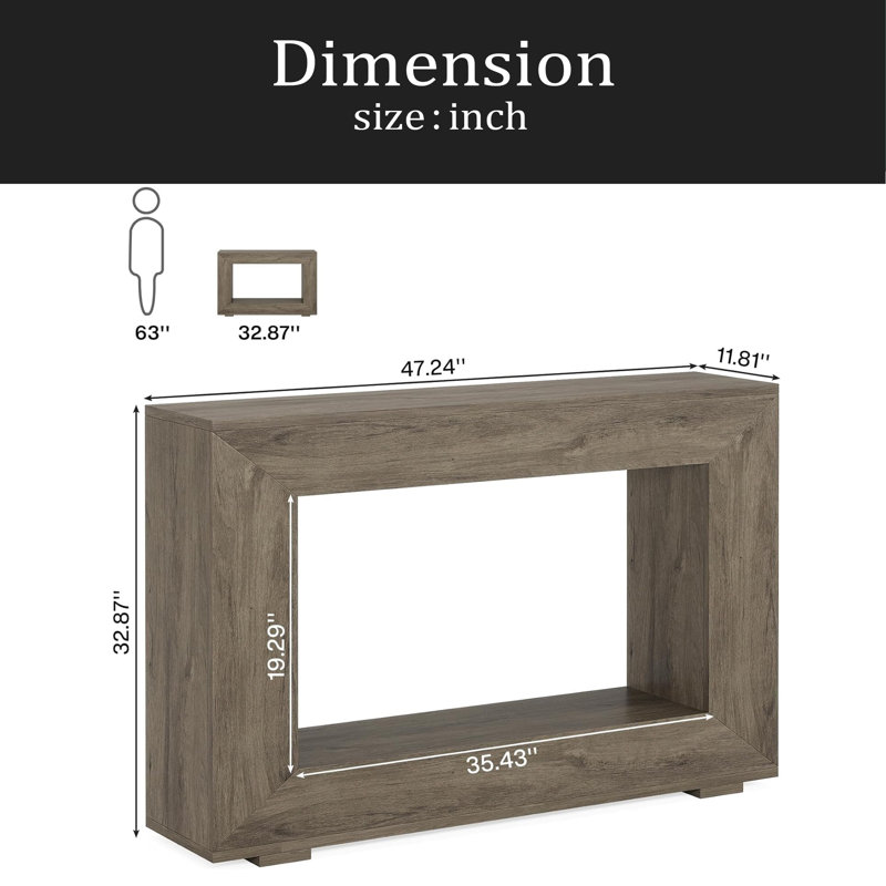 Table d'entrée pour canapé, table d'appoint en bois, console, Gris