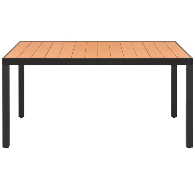 Valet Coffee Table, 35.4" W x 59.1" L x 29.1" H, Black Frame/Brown Top
