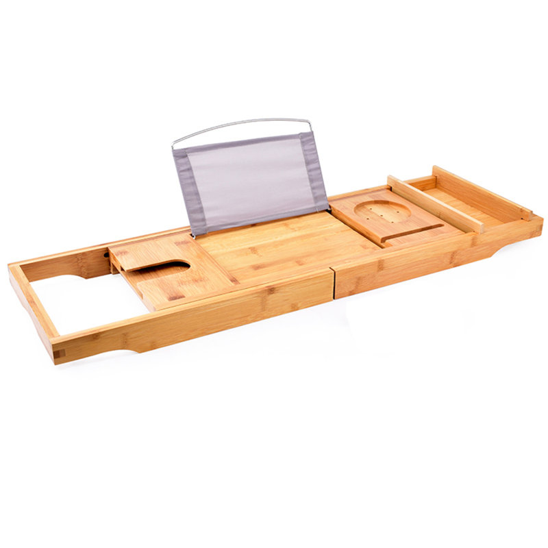 Minnick Freestanding Bamboo Bath Caddy