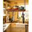 Vintage Ceiling Mounted Pot Rack with 12 Hooks, Rustic Brown Pot Hanger for Kitchen Cookware