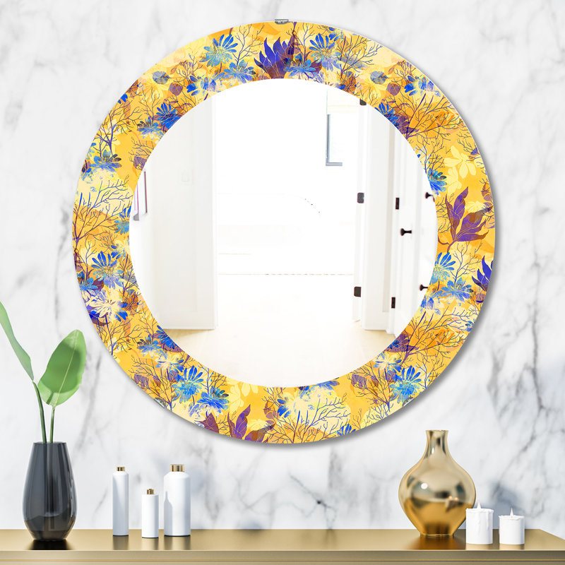 Miroir décoratif Imprints Flowers and Herb Glam, H 31,5 po x l 23,7 po