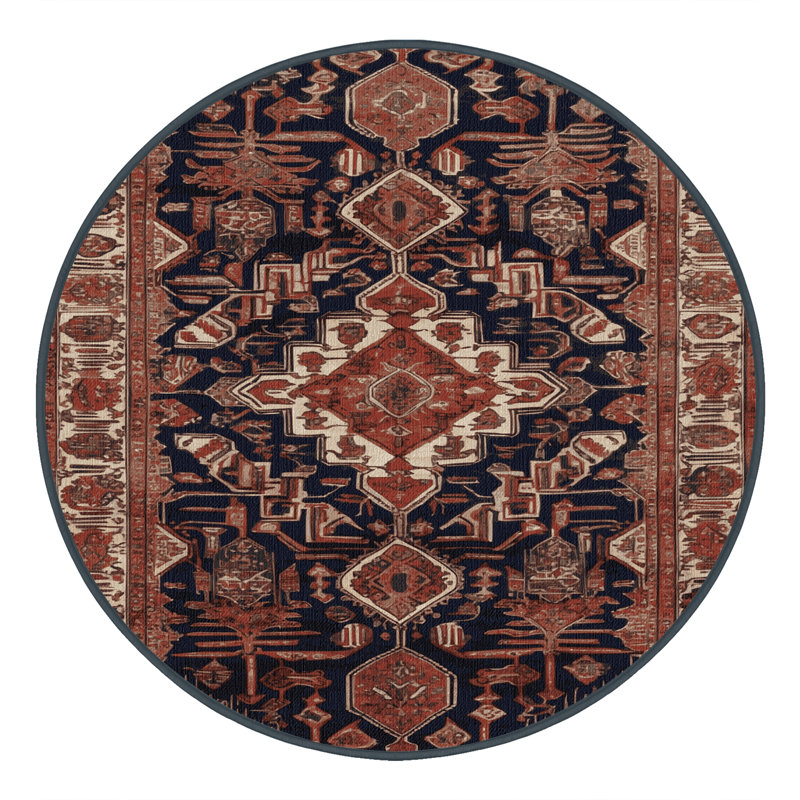 Tapis brun lavable à la machine, Rond 4 pi