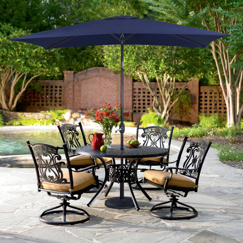 Parasol de marché rectangulaire 9 pi x 6,5 pi Matias, Bleu marine