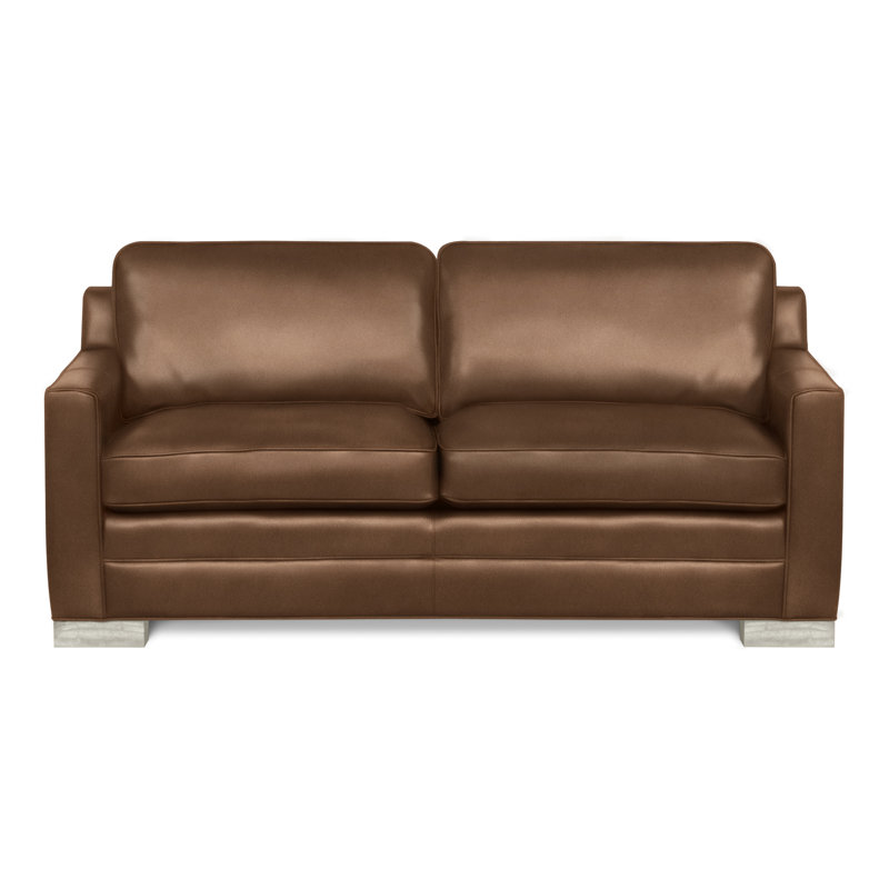 Canapé American Bungalow 81 "Summerton, Navajo, Cuir véritable brun cassé Gatsby