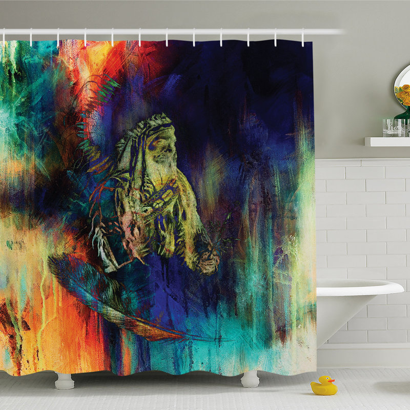Rideau de douche simple + crochets, H 70 po x l 69 po