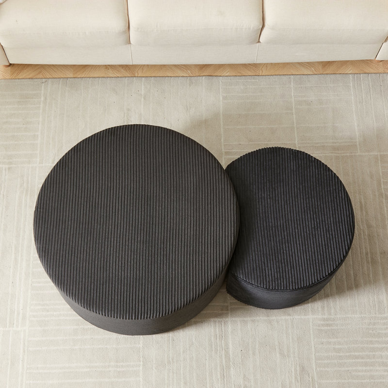 Ensemble de 2 tables basses gigognes, Noir