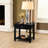 Black End Table With Bottom Storage Space - 22" Square Rectangular Ample High