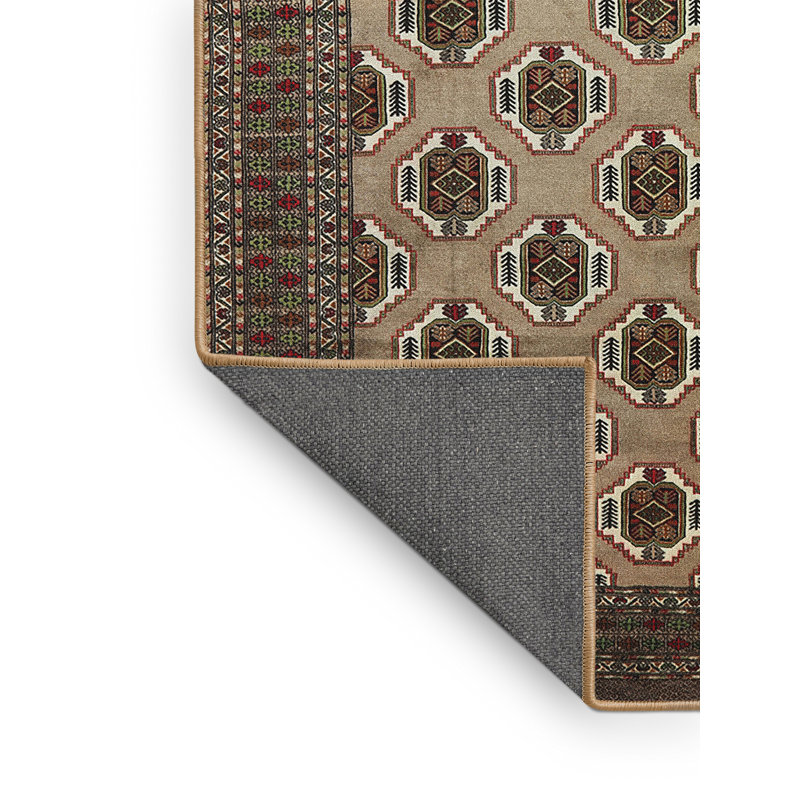 Tapis oriental brun clair / crème Harrellsville, Rectangle 6 pi x 9 pi