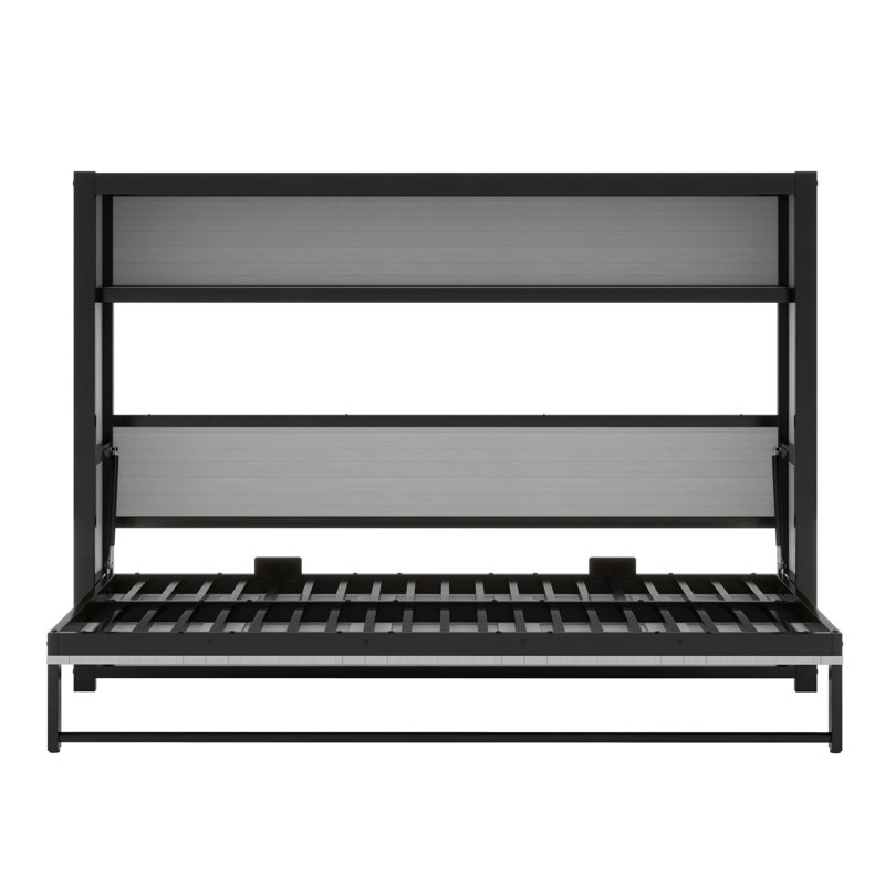Murphy Bed With Shelves, Gray