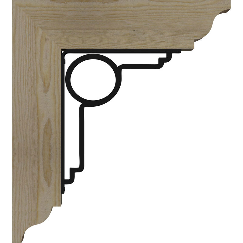 Triple support de fer traditionnel 4 "Maria, H 19 po x P 16 po, Sapin de Douglas de l 3 1/2 po x T 2 po (lisse)