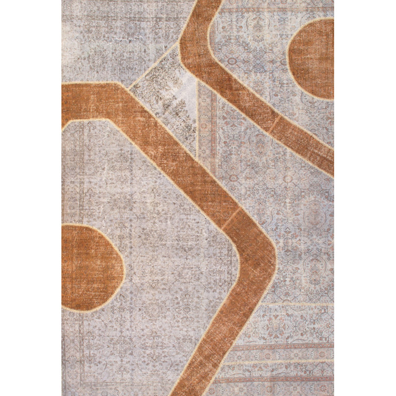Tapis beige en laine noué à la main Doane
