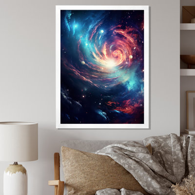 Vibrant Space Galaxy - Animals Flamingo Wall Art Prints