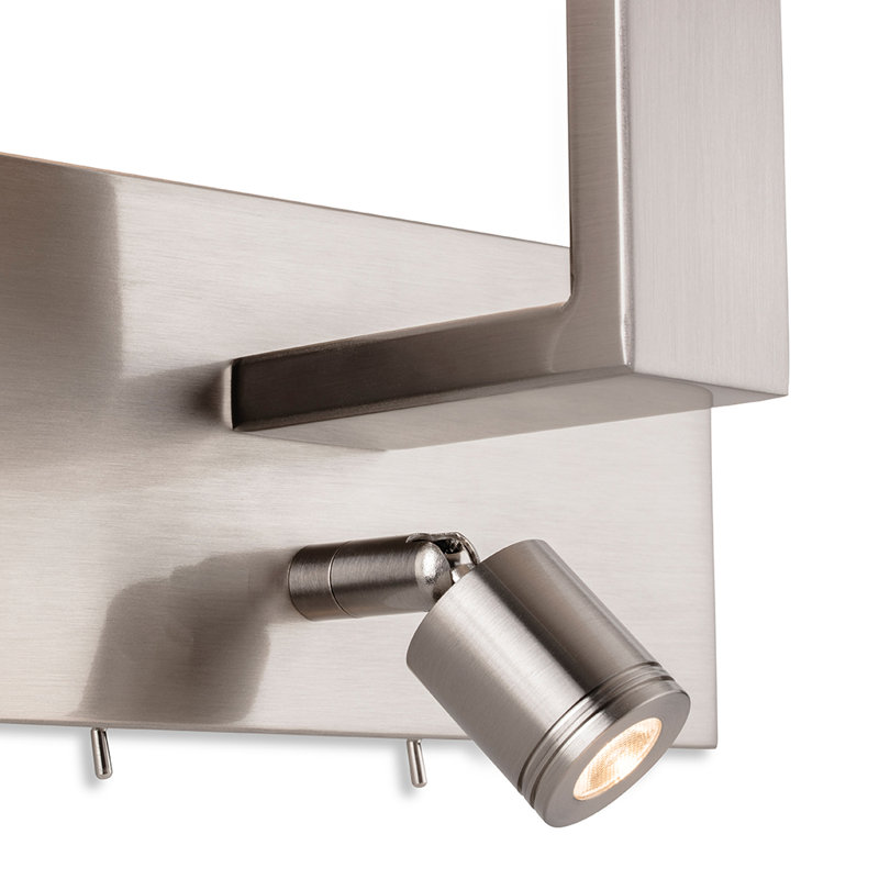  2-Light LED Silver Wallchiere, Oyster shade