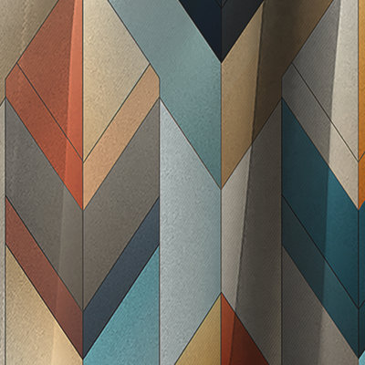 Motif à chevrons Urban Geometric - Rideau à chevrons - Rideau occultant à chevrons - 1 panneau