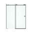 Porte de douche coulissante sans cadre l 60 po x H 76 po en noir mat avec verre transparent