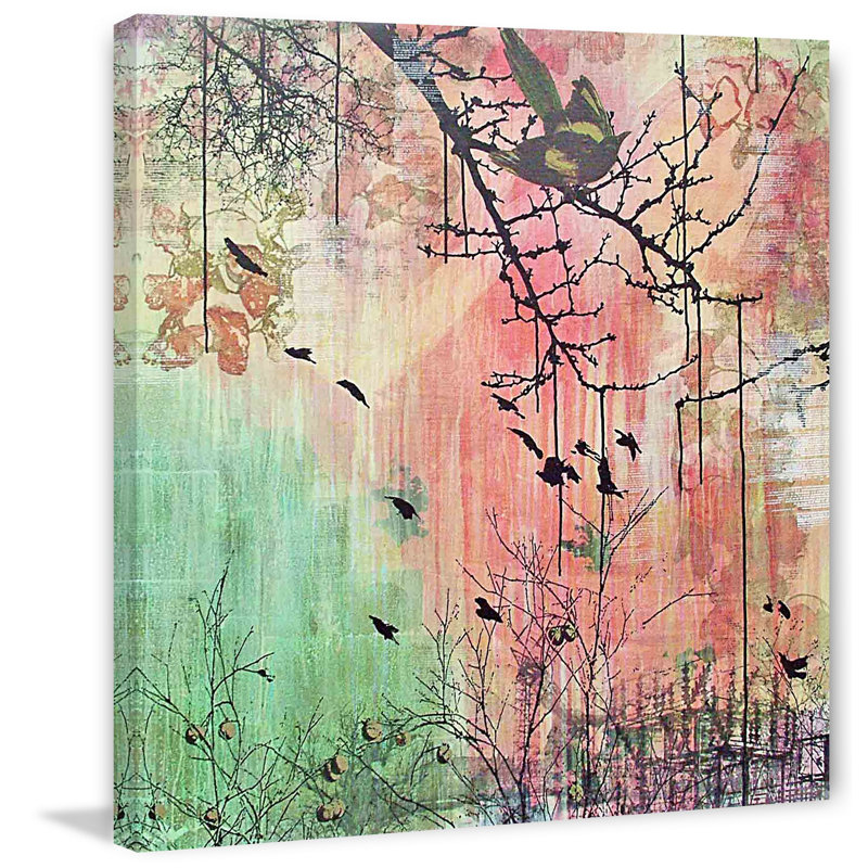 «Magpie And Persim», reproduction d'art sur toile tendue, H 32 po x l 32 po
