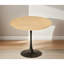 Table de salle à manger 24 pouces Mid-Century ronde avec finition naturelle, plateau en panneau de fibres à densité moyenne et base en acier, 4 sièges