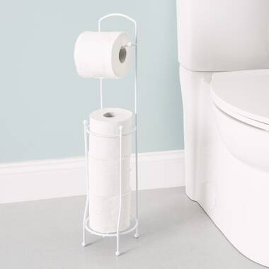 Home Basics Freestanding Dispensing Toilet Paper Holder, Satin Nickel, BATH ORGANIZATION